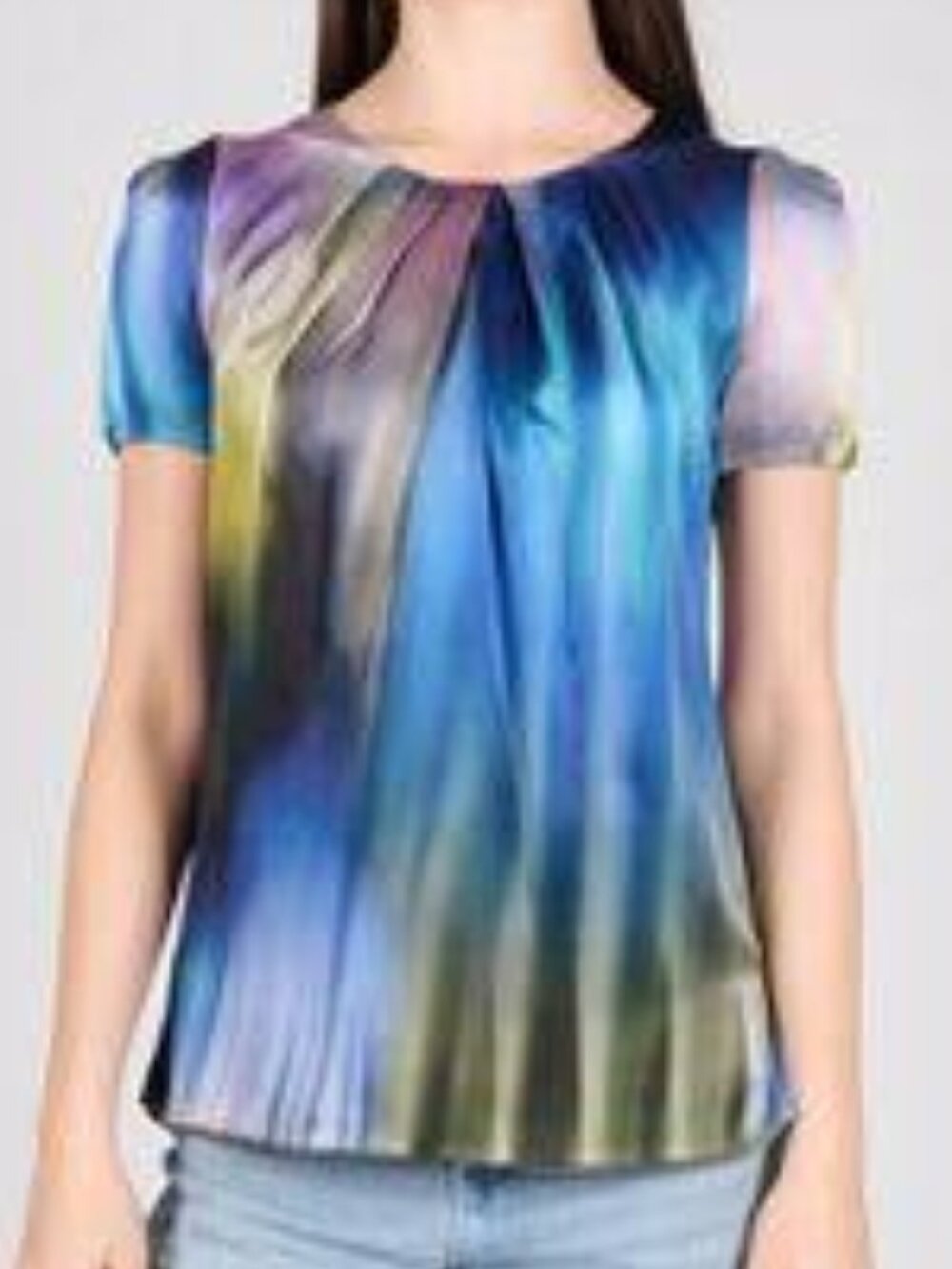 Matthew Williamson Silk Blouse Blue Purple Ombre S